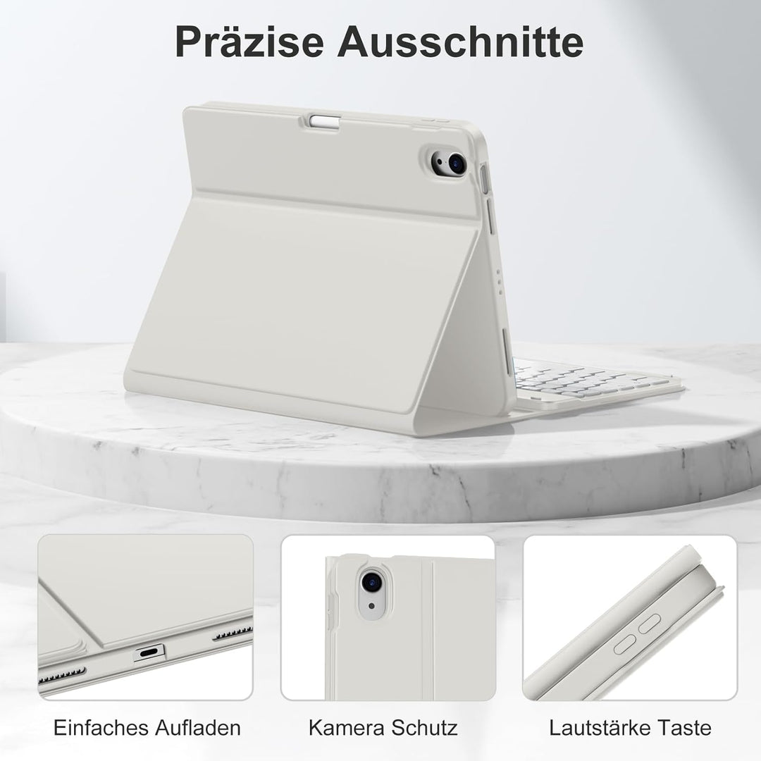 Hülle mit Tastatur für iPad Air 11 Zoll M3 2025 M2 2024/Air 5 Generation 2022 4 Gen 2020 10,9 Zoll,
