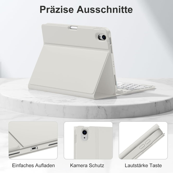 Hülle mit Tastatur für iPad Air 11 Zoll M3 2025 M2 2024/Air 5 Generation 2022 4 Gen 2020 10,9 Zoll,
