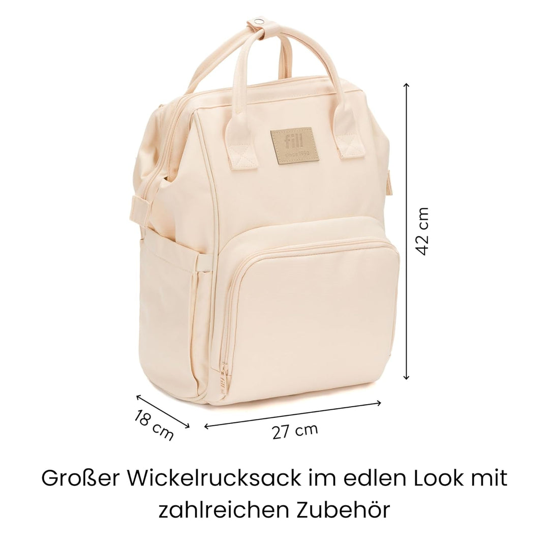 Fillikid Wickelrucksack Barcelona | Geräumiger & stylischer Rucksack mit vielen Fächern, isoliertem