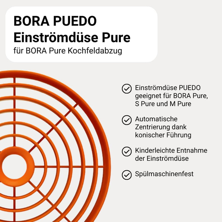 BORA PUEDO Original Einströmdüse Orange für PURE, Dunstabzug, Kochfeld Zubehör, Orange