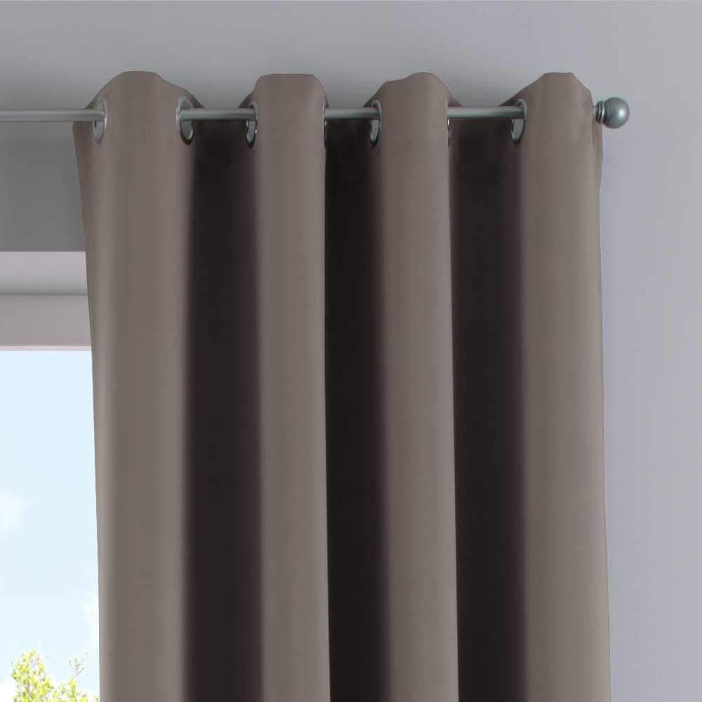 Gardinenbox Vorhänge Blickdicht »Newyork« Taupe HxB 225x295 cm 2er-Pack Thermo-Gardinen Verdunkelung
