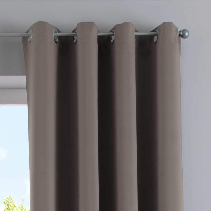 Gardinenbox Vorhänge Blickdicht »Newyork« Taupe HxB 225x295 cm 2er-Pack Thermo-Gardinen Verdunkelung