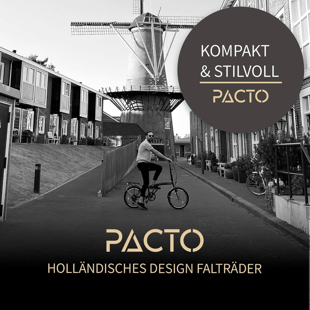 PACTO-Eight Hochwertiges Faltrad 27cm Stahlrahmen 20 Zoll Doppelwandige Aluminiumfelgen 6 Gang Shima