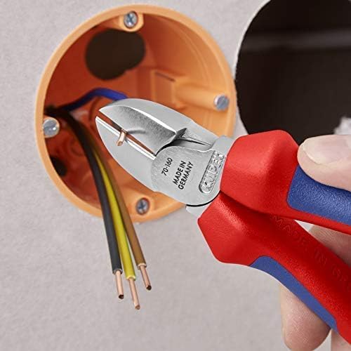 Knipex Seitenschneider verchromt, mit Mehrkomponenten-Hüllen, mit Befestigungsöse zum Anbringen eine