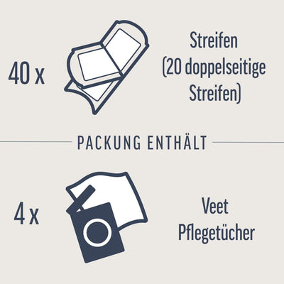 Veet Kaltwachsstreifen mit Easy-Gelwax Technology – Geeignet für sensible Haut – Anwendung für Beine