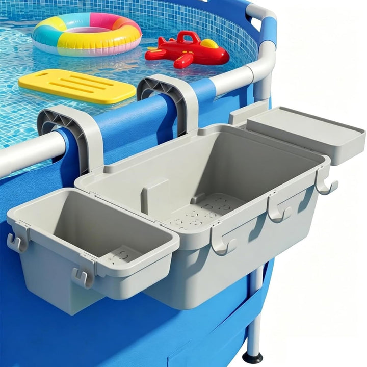 Poolkorb zum Einhängen, PP Poolaufbewahrungskorb, Wasserdicht Langlebig Schnell abtropfend, Für Gart