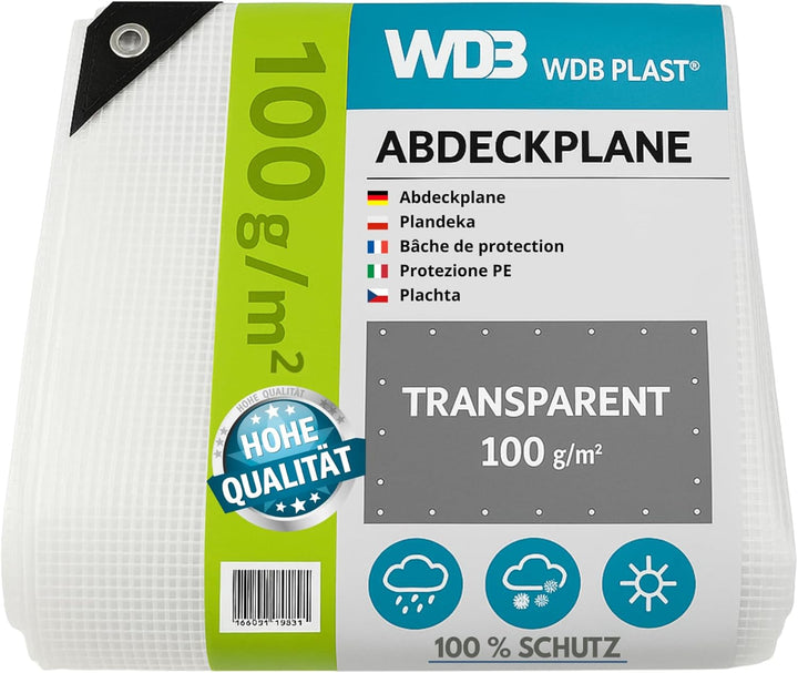 Plane Abdeck-Plane Wasserdicht Gewebe-Plane mit Ösen - Tarp - Schutzplane für alle Wetterbedingungen