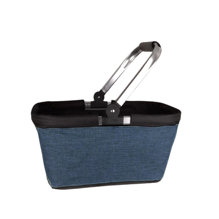 Einkaufskorb faltbar, 20L Tragekorb mit Alurahmen faltbar, Geschenk Einkaufstasche Mama, navy, Navy