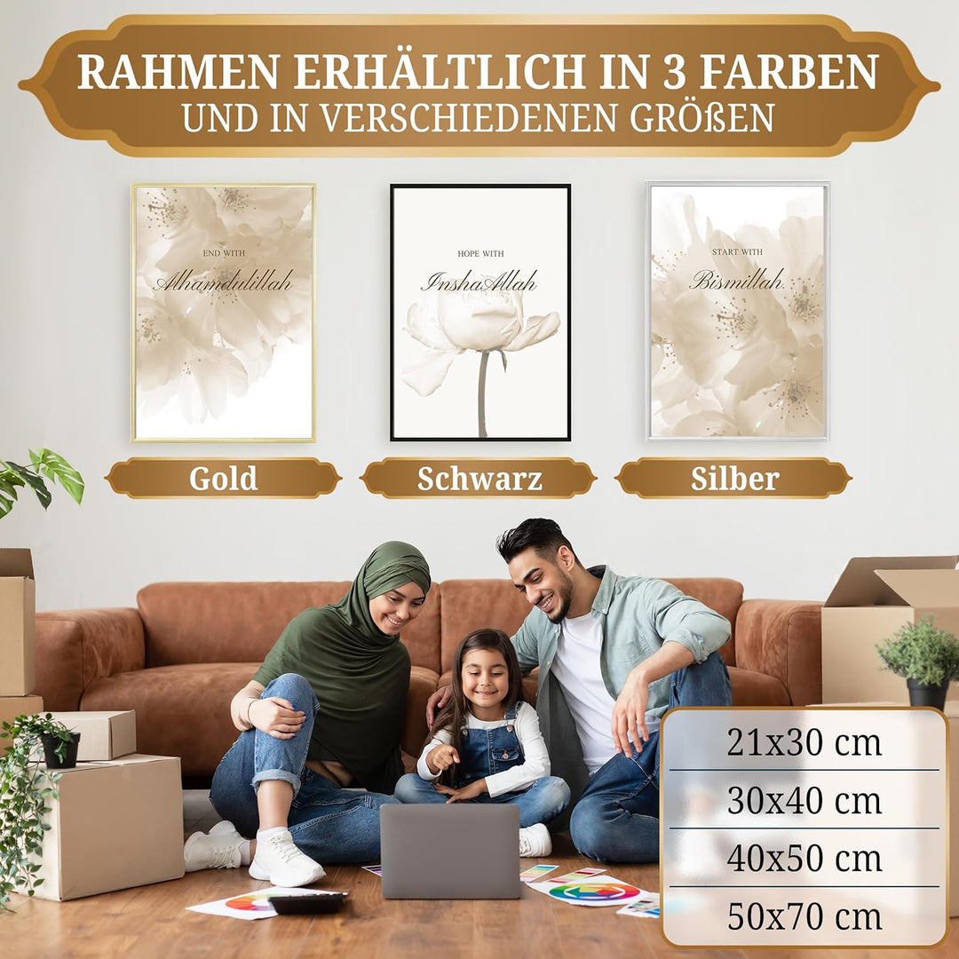 HAVA Artwork Beige Dream Poster Set, Islamische Poster, Islamische Bilder, Islamische Dekoration, Is