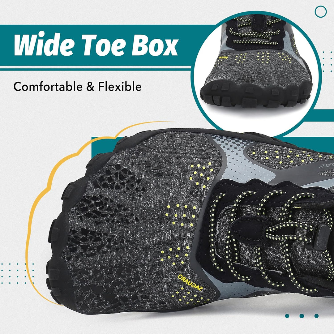 SAGUARO Unisex Barfussschuhe Outdoor Zehenschuhe mit Breite Zehenbox & Zero-Drop Sohle Gr.36-48 37 E