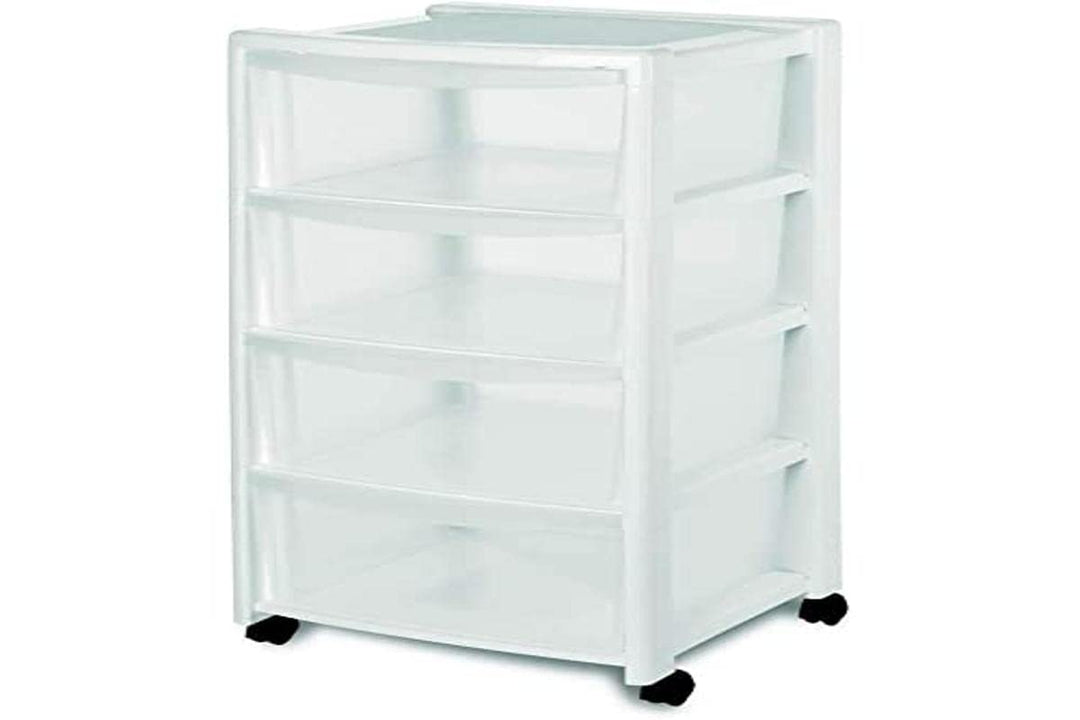 Stefanplast "Libera 4 Schubladen Hohe Stauraum, Weiss, 40 x 40 x 80 cm, Weiss