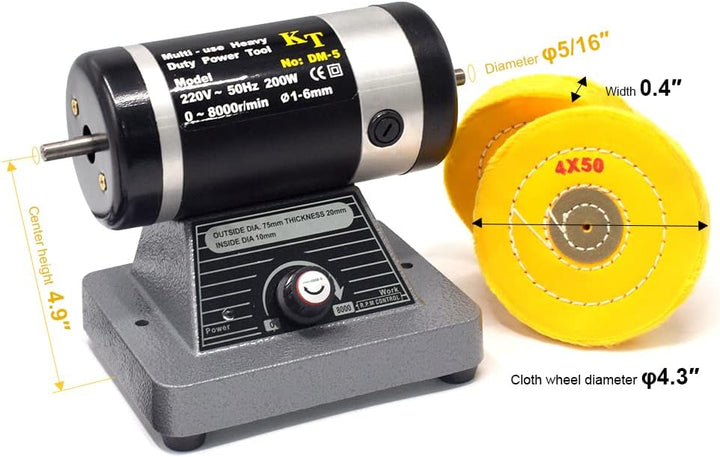 ToAuto Elektrische Poliermaschine für Bankpoliermaschine, 220 V, doppelte konische Spindeln, 8000 U/