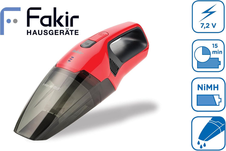Fakir AS 1072 LNT Handstaubsauger Akku Kabellos, Nass & Trockenfunktion 7.4V Akku 23 Minuten Betrieb