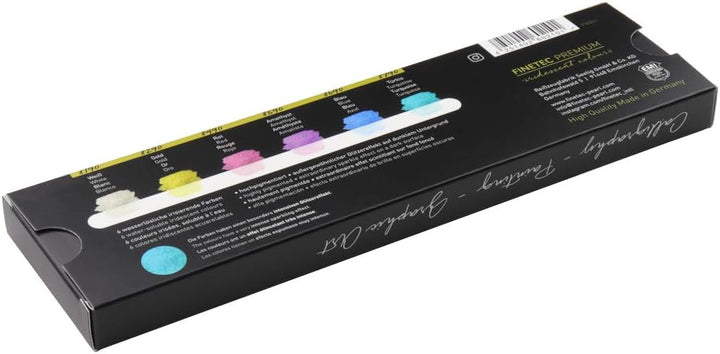 Finetec F8001 Metallfarbkasten, 6 irisierende Premium High Sparkle“, 6 Farben, 1 Stück (1er Pack)