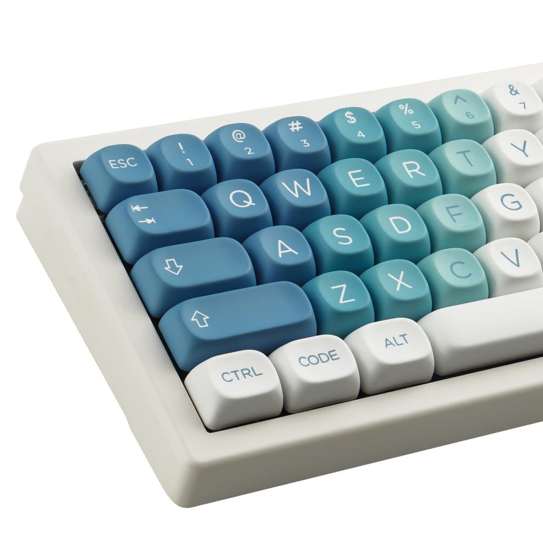 Sunzit Cute PBT Keycaps 126 Tasten Custom Keycap Set,MOA Profil Keycaps Dye-Sub Blau Schneemonster T