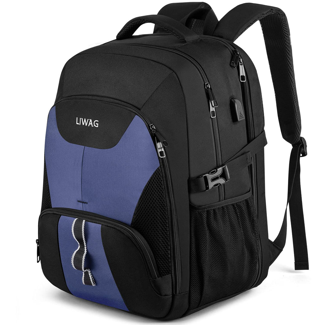 LIWAG Extra Gross Rucksack Herren 50L Wasserdicht 17 Zoll Laptoptasche Arbeit Laptop Rucksack mit US