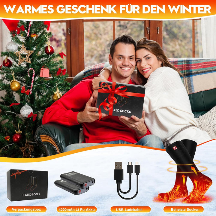 Svpro Beheizte Socken Herren Damen 4000mAh Batterie Beheizbare Socken Wiederaufladbare Elektrische S