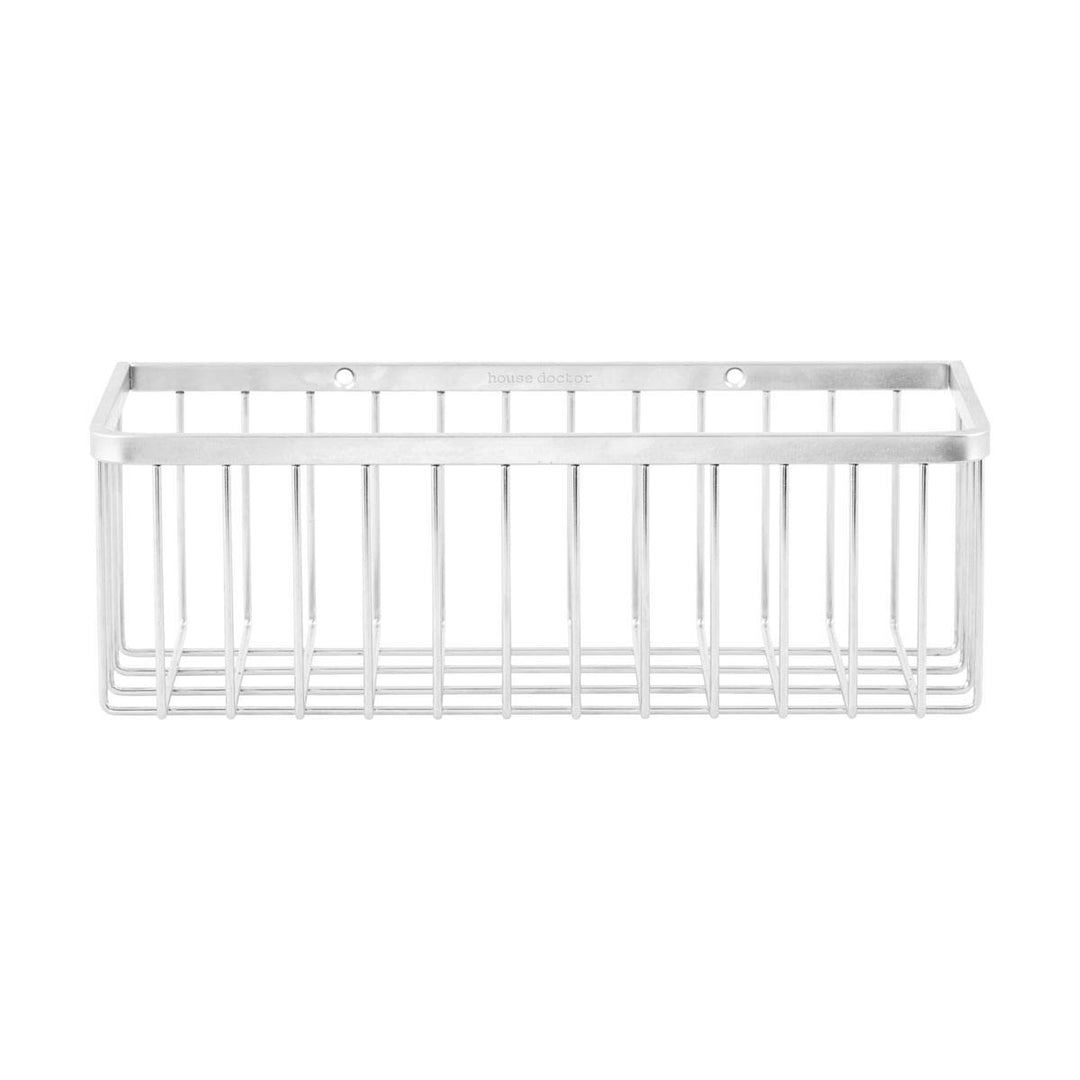 House Doctor Basket, Bath, Single, l: 28 cm, b: 11 cm, h: 9,5 cm, Glas, Silber l: 28 cm, b: 11 cm, h