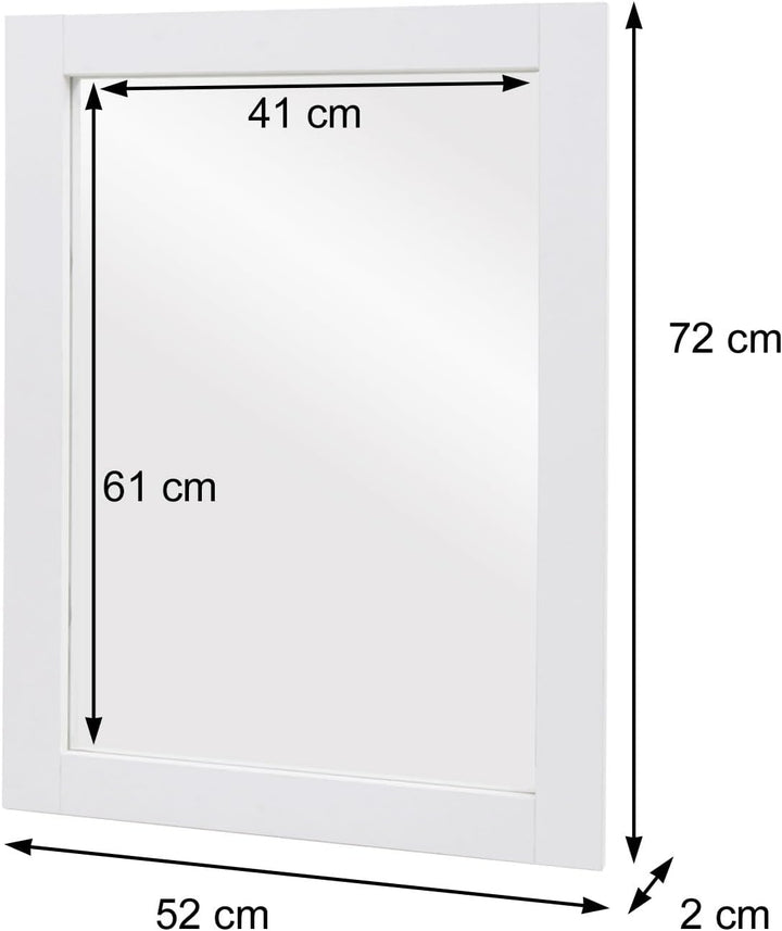 Mendler Wandspiegel HWC-L86, Badezimmer Badspiegel Spiegel Badmöbel, MVG-Zertifiziert 72x52cm - schw