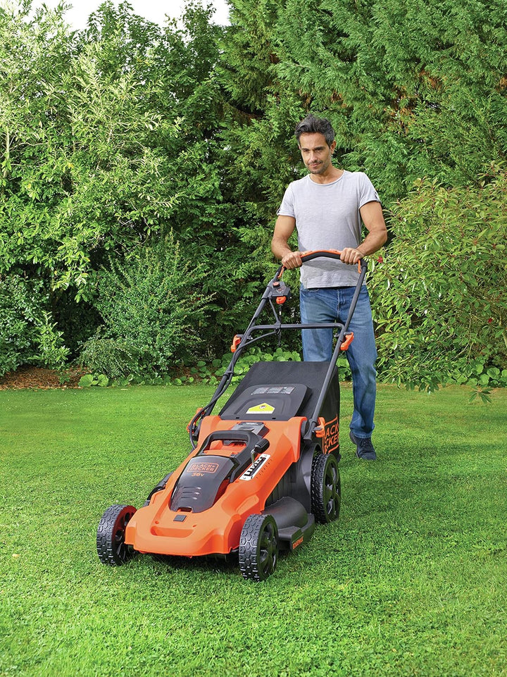 Black+Decker 3-in-1 Akku-Rasenmäher (mit Autosense 36V, 48 cm Schnittbreite, für mittlere und grosse