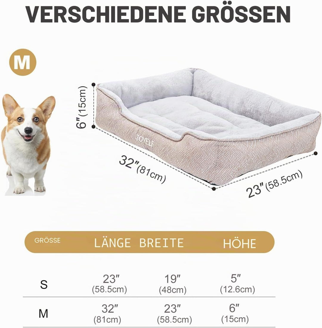 JOYELF Hundebett Waschbares beruhigendes Katzenbett, süsses Flauschiges Haustier Anti Angst Sofa für
