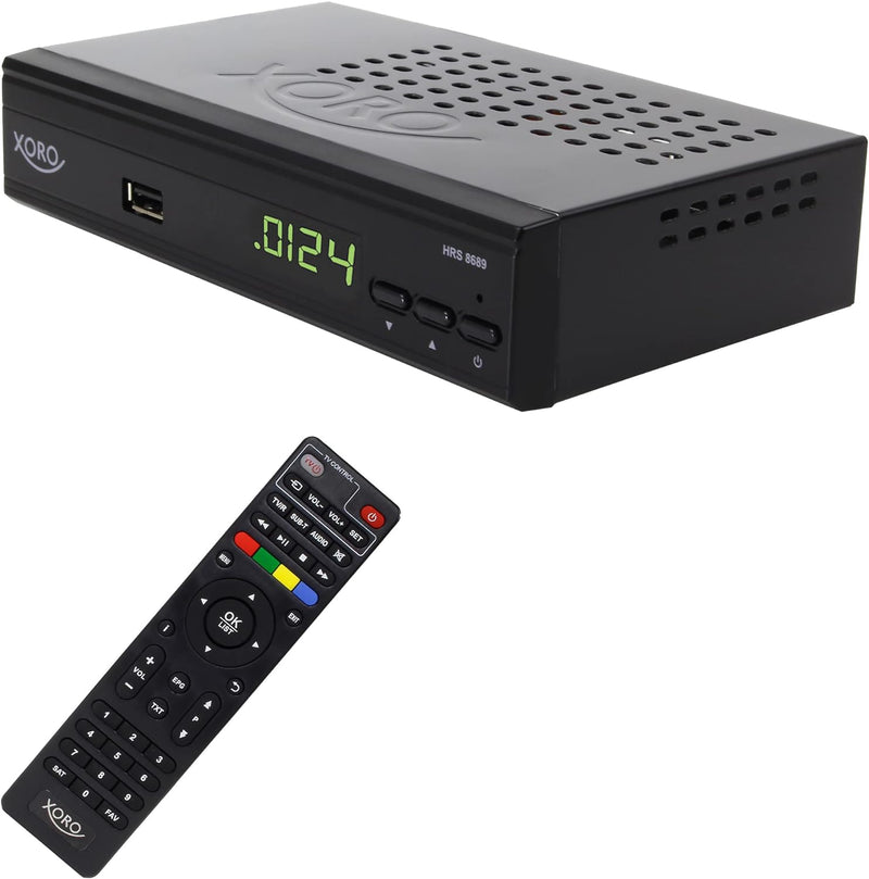 Digitaler FullHD Satelliten-Receiver XORO HRS 8689 mit 2-in-1-Fernbedienung, unterstützt Unicable 1/