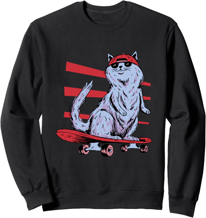 Skateboarding Skateboarder Skateboard Cat Sweatshirt