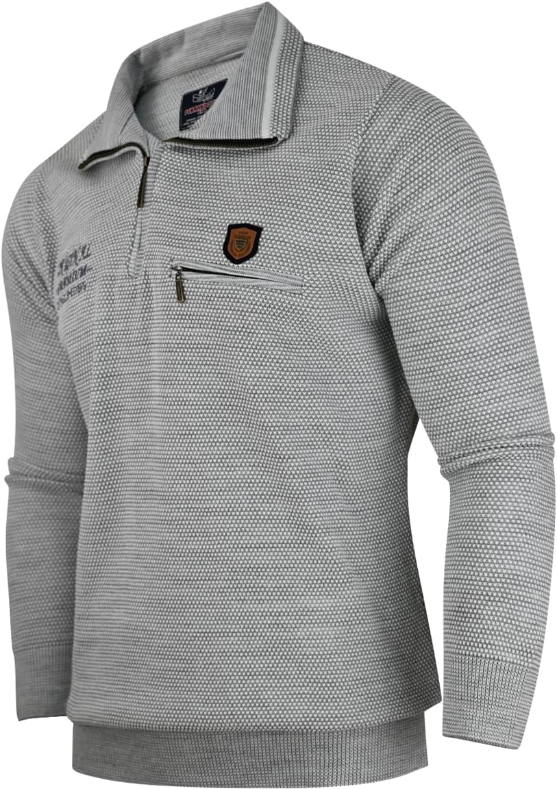 Soltice Herren Langarm Sweatshirt mit Brusttasche, Gestreifter Strickpullover mit Kragen, Meliert, W