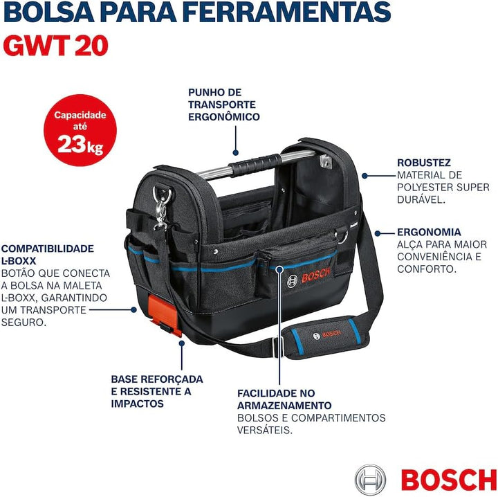 Bosch Professional Werkzeugtasche GWT 20 (ProClick System: kompatibel mit L-BOXX), Tasche GWT 20