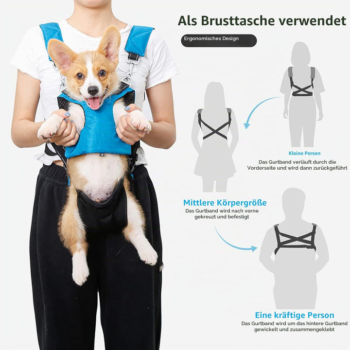 PETCUTE Haustier Rucksack Hundetragetasche,Verstellbare Brust Hunderucksack für Klein Hunde Katzen,T