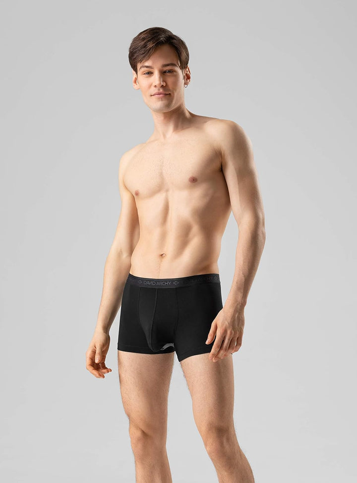 DAVID ARCHY Boxershorts Herren Modal mit Eingriff Separat Beutel Microfaser Multipack Unterhosen Fun