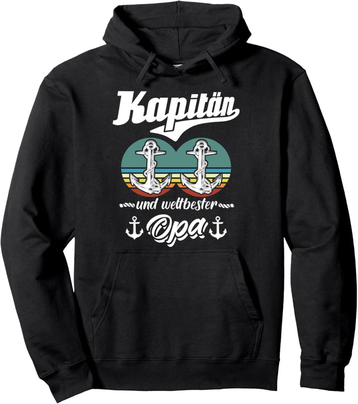 Kapitän Opa Sprüche Anker Männer Schifffahrt Pullover Hoodie