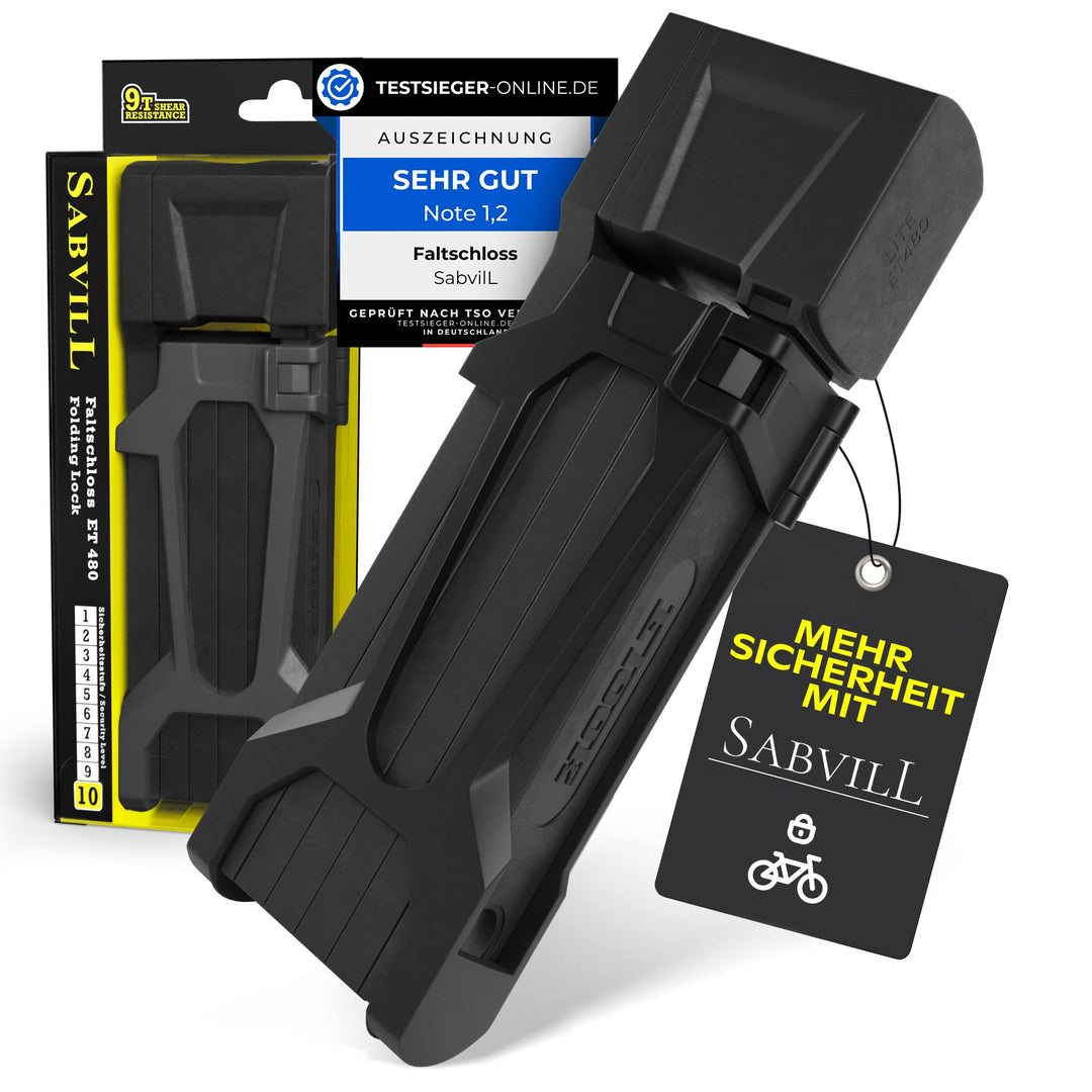 SABVILL Fahrradschloss Faltschloss 75cm | Faltschloss Fahrrad inkl. Halterung & Zubehör | Extrem sic