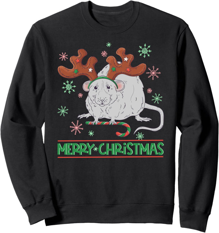 Frohe Weihnachten Ratte Maus Haustier Sweatshirt