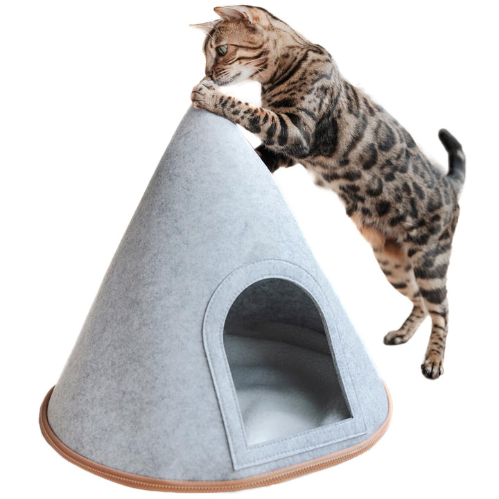CanadianCat Company | Katzen Tipi Zelt für Haustiere Katzenzelt Cone Katzen Tipi, XL Katzenhöhle aus