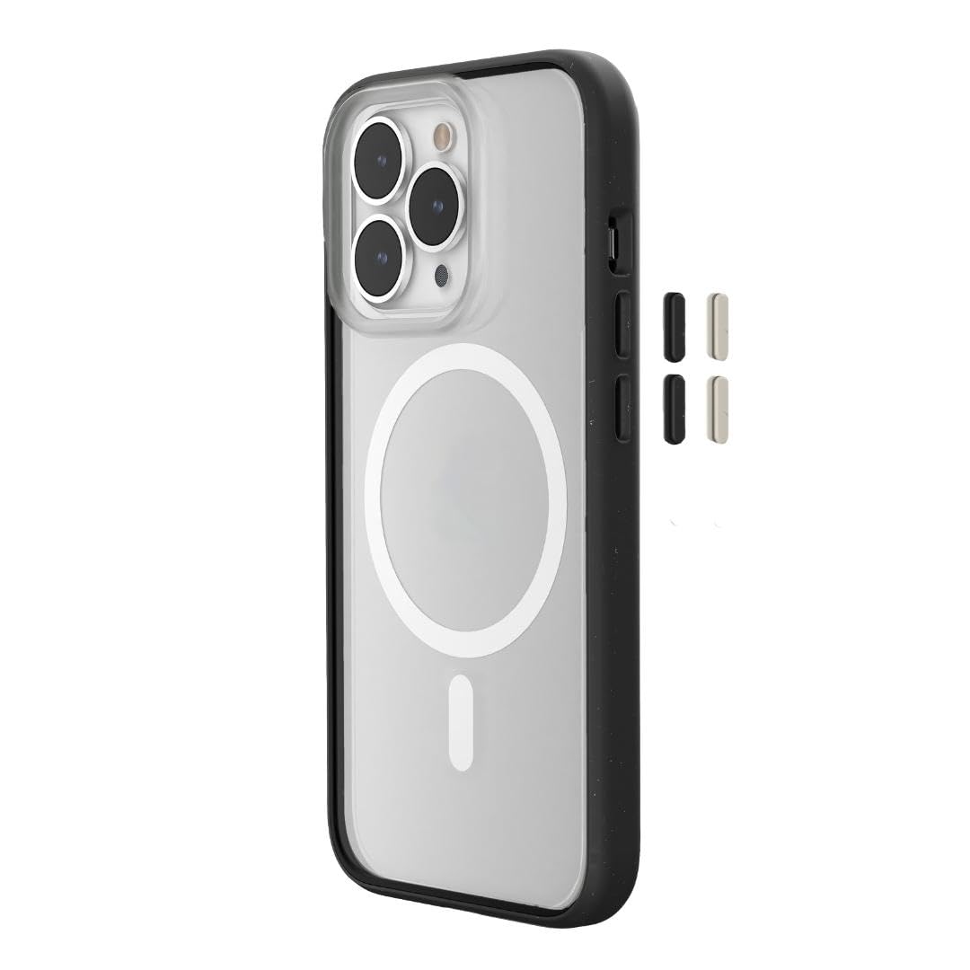 Woodcessories - Magnetisches Bio Clear Case transparent für iPhone 15 Pro Max kompatibel mit MagSafe