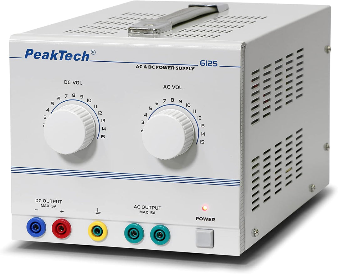 PeakTech DC AC Labornetzteil - Labornetzgerät 1-15V / 5A, linear, 1 Stück, P