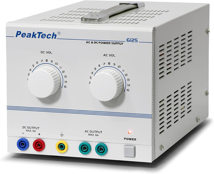 PeakTech DC AC Labornetzteil - Labornetzgerät 1-15V / 5A, linear, 1 Stück, P