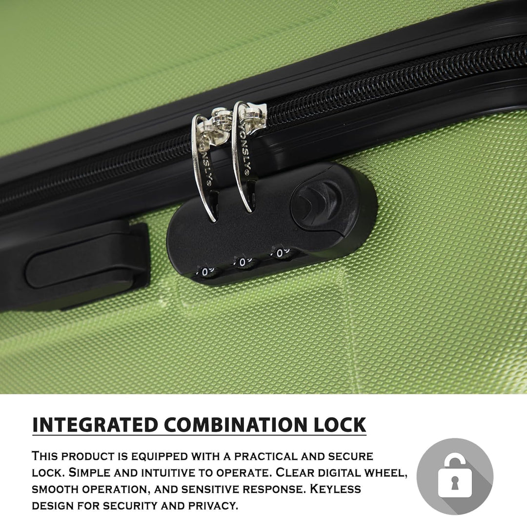 yonsly Trolley Koffer Suitcase, Reisekoffer, Rollkoffer Handgepäck, Hartschalenreisekoffer mit 4 Rol