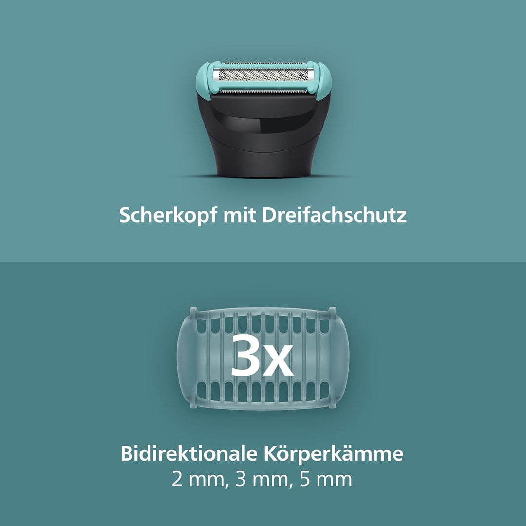 Philips Bodygroom Series 5000 – Trimmer für Männer mit Rasiersystem mit Dreifachschutz, auch zur Nut