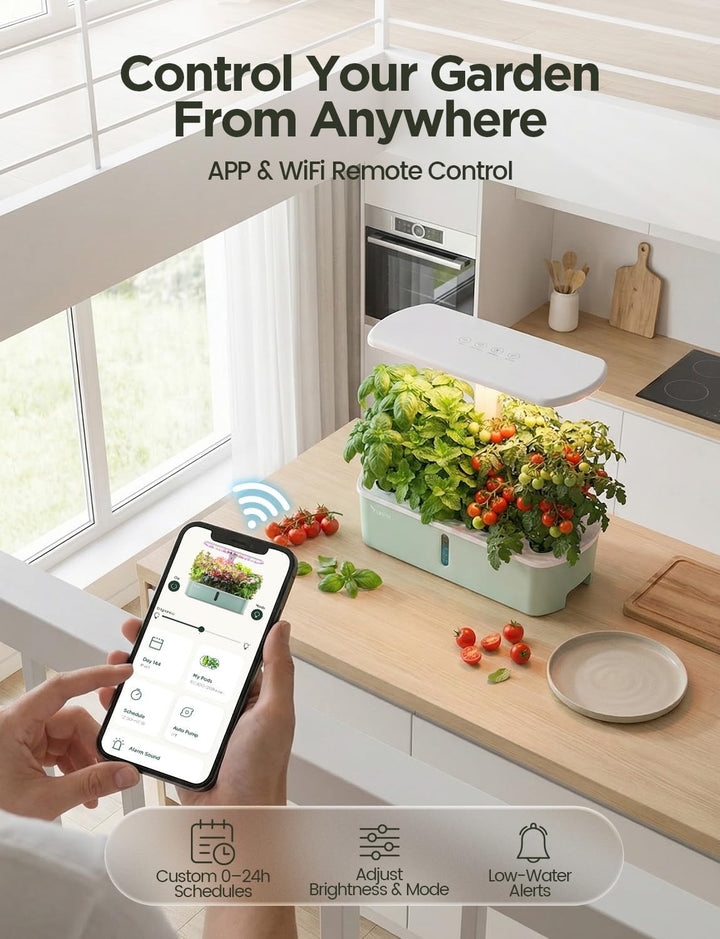 LetPot LPH-Air WiFi Hydroponisches Anzuchtsystem, 10 Hülsen Smart Herb Garden Kit für Innenräume, In