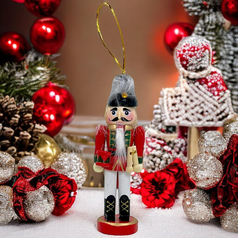 OUNONA 6 Stücke 4.7" Weihnachten Nussknacker Figuren Nussknacker Soldat Ornamente Holz Handbemalter