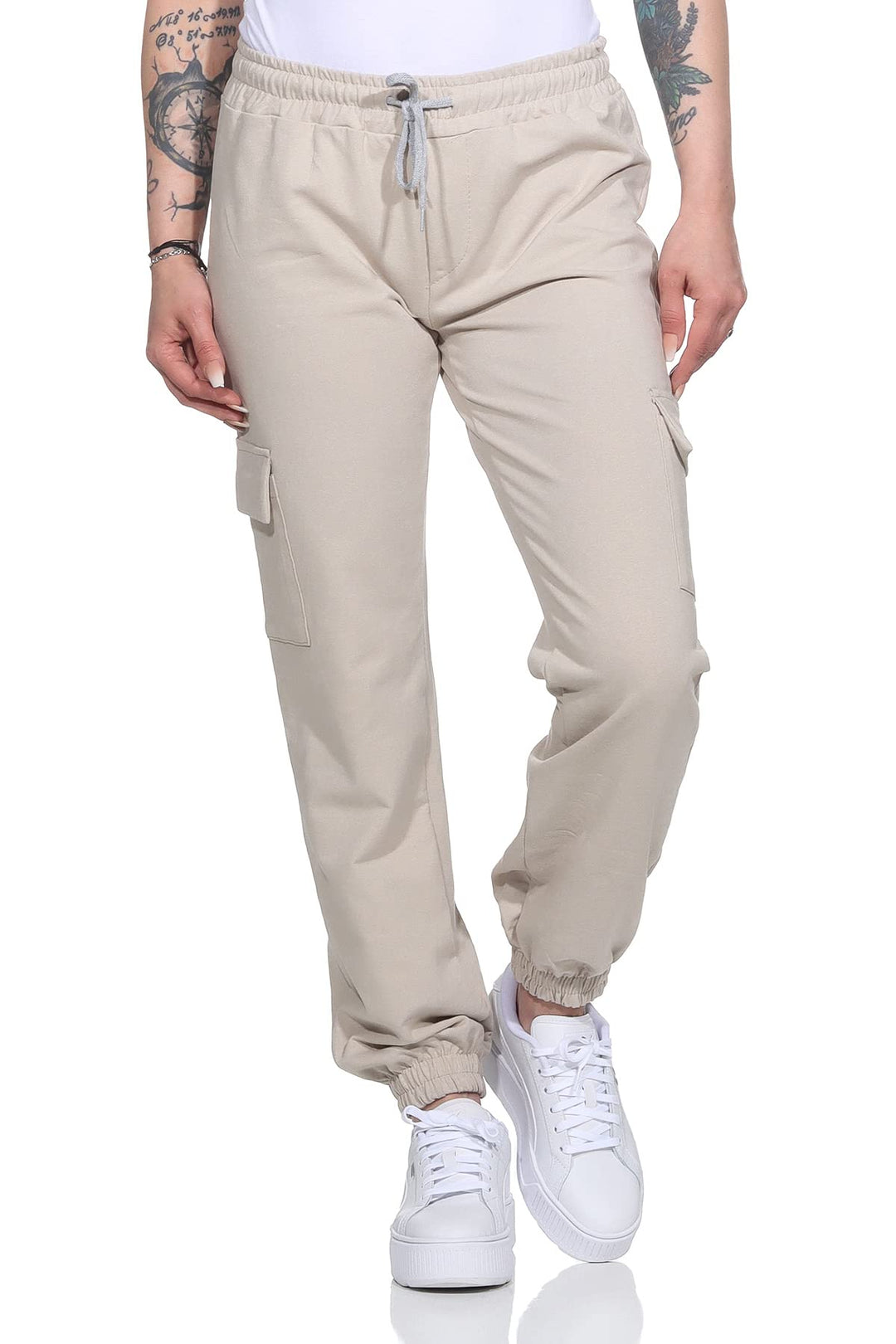 ZARMEXX Damen Baumwoll Freizeithose Cargohose Jogginghose Sport Jogger Ladies Pants mit elastischem