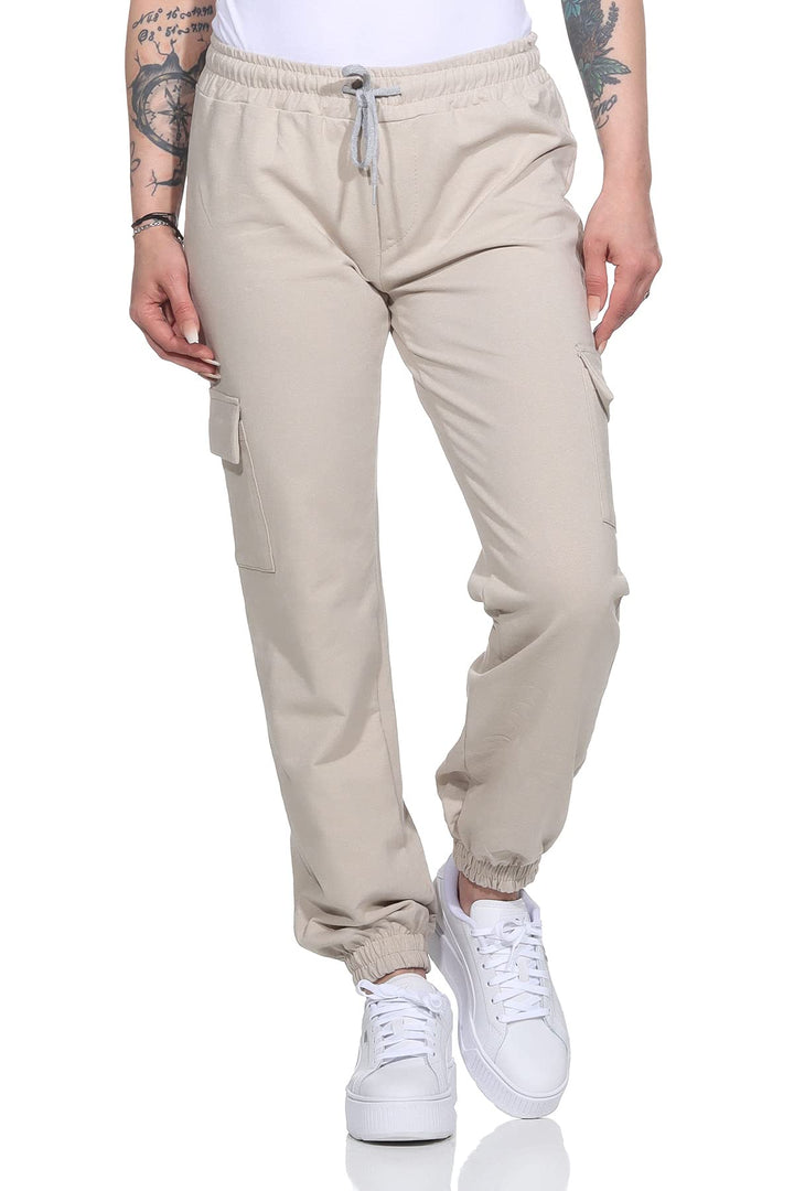 ZARMEXX Damen Baumwoll Freizeithose Cargohose Jogginghose Sport Jogger Ladies Pants mit elastischem