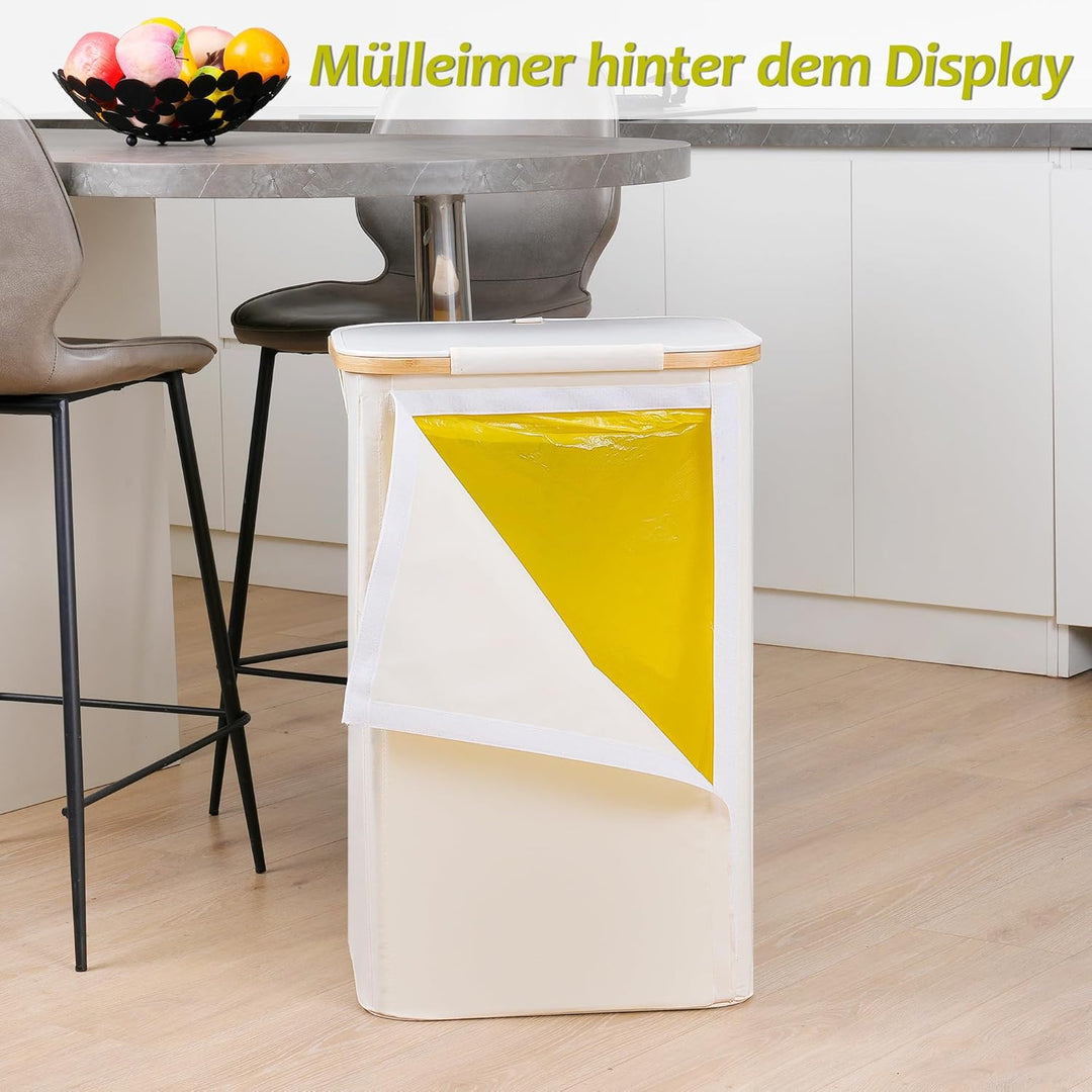 efluky Gelber Sack Ständer 100L, Mülleimer mit Deckel, Müllsackständer für Gelbe Säcke, Leichte Entn