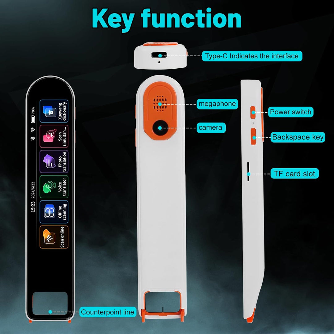 Scan Übersetzer Stift, Online 142 Sprachen Scan Reader Pen Lesestift mit 3,7 Zoll Touchscreen, Echtz