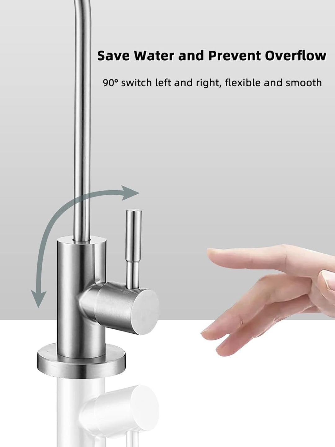 Trinkwasserhahn, bleifrei, Umkehrosmosehahn, Wasserfilterhahn für Küchenspüle, gebürstetes Nickel, S