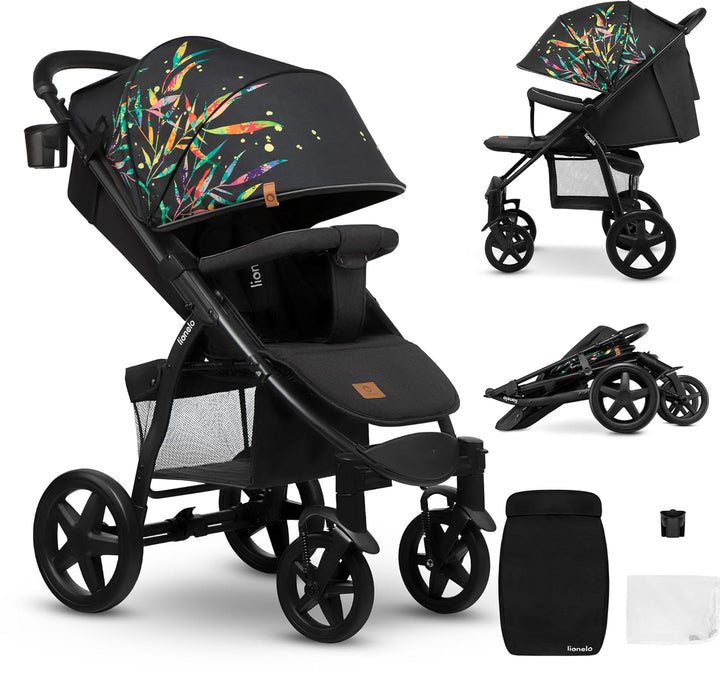 LIONELO Annet Plus Buggy bis 22 kg mit Liegefunktion, Kinderwagen klein zusammenklappbar mit Zubehör