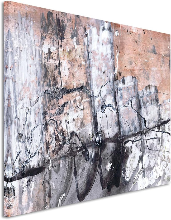 Paul Sinus Art 80x60cm Fotoleinwand Leinwanddruck Kunstdruck Wandbild schwarz grau beige weiss