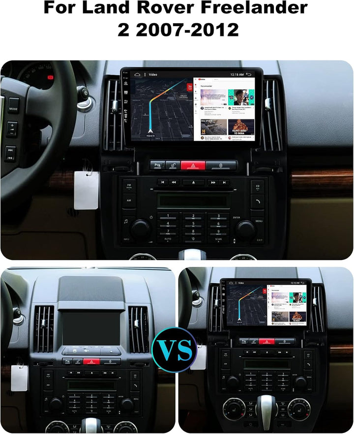SXAUTO Android 12 IPS Autoradio Passt für Land Rover Freelander 2 (2007-2012) - Eingebaut Carplay/An